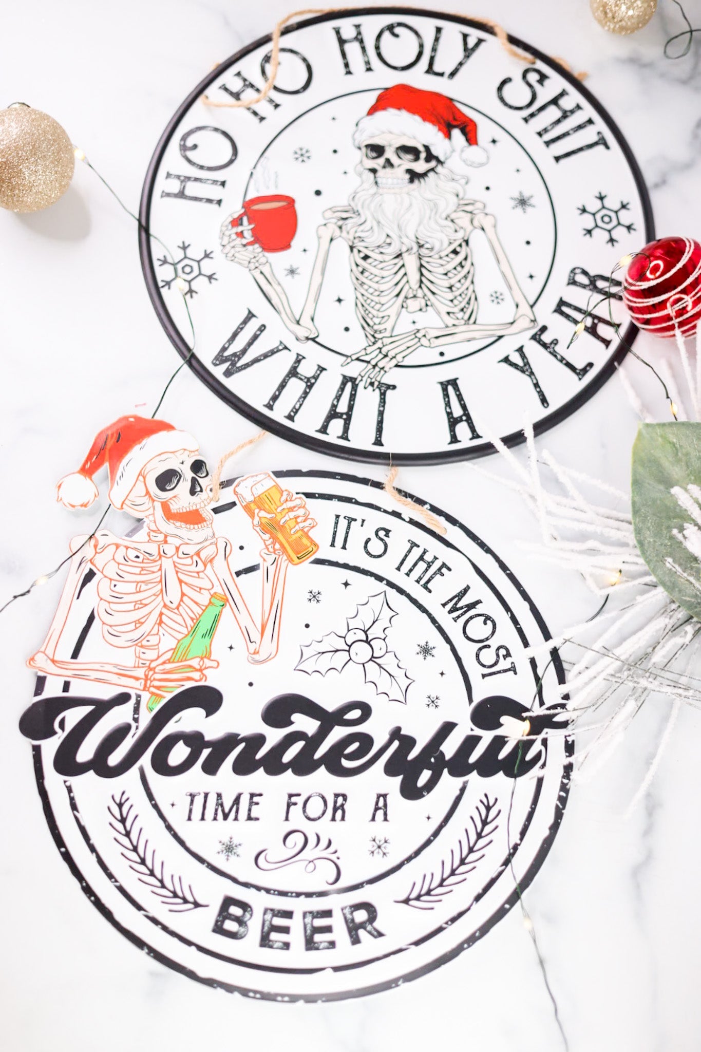Time For A Beer/ What A Year Metal Sign (2 Styles) - Whiskey Skies - HANNA'S HANDIWORKS