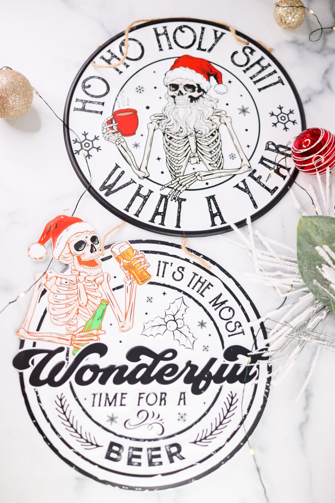 Time For A Beer/ What A Year Metal Sign (2 Styles) - Whiskey Skies - HANNA'S HANDIWORKS