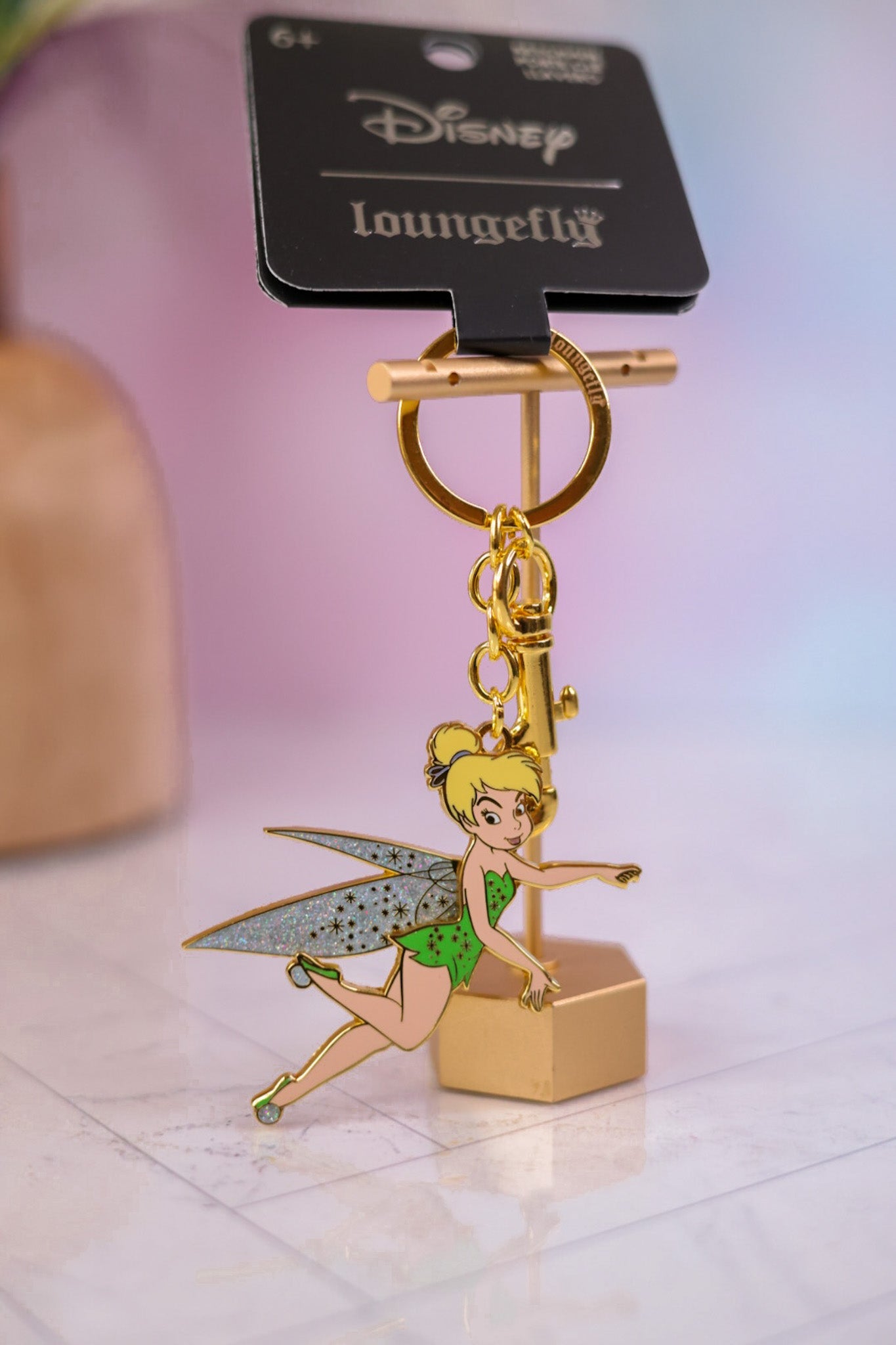 Tinker Bell Enamel Keychain - Whiskey Skies - LOUNGEFLY