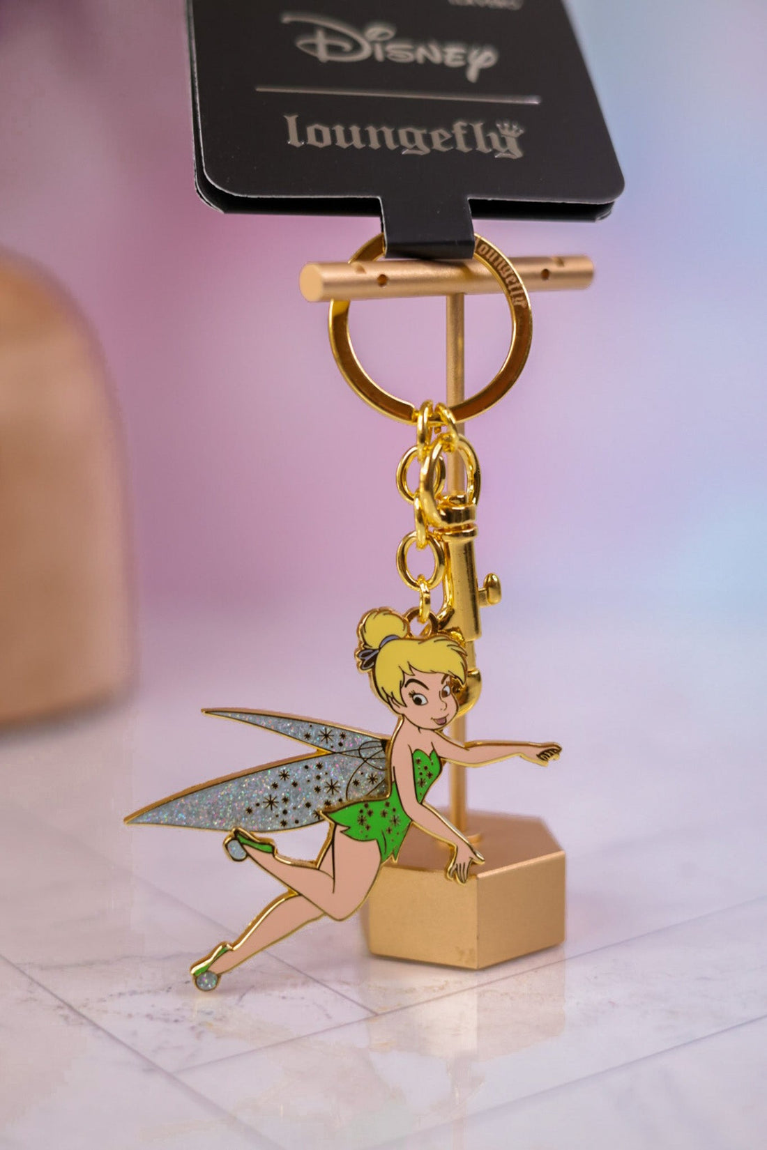 Tinker Bell Enamel Keychain - Whiskey Skies - LOUNGEFLY