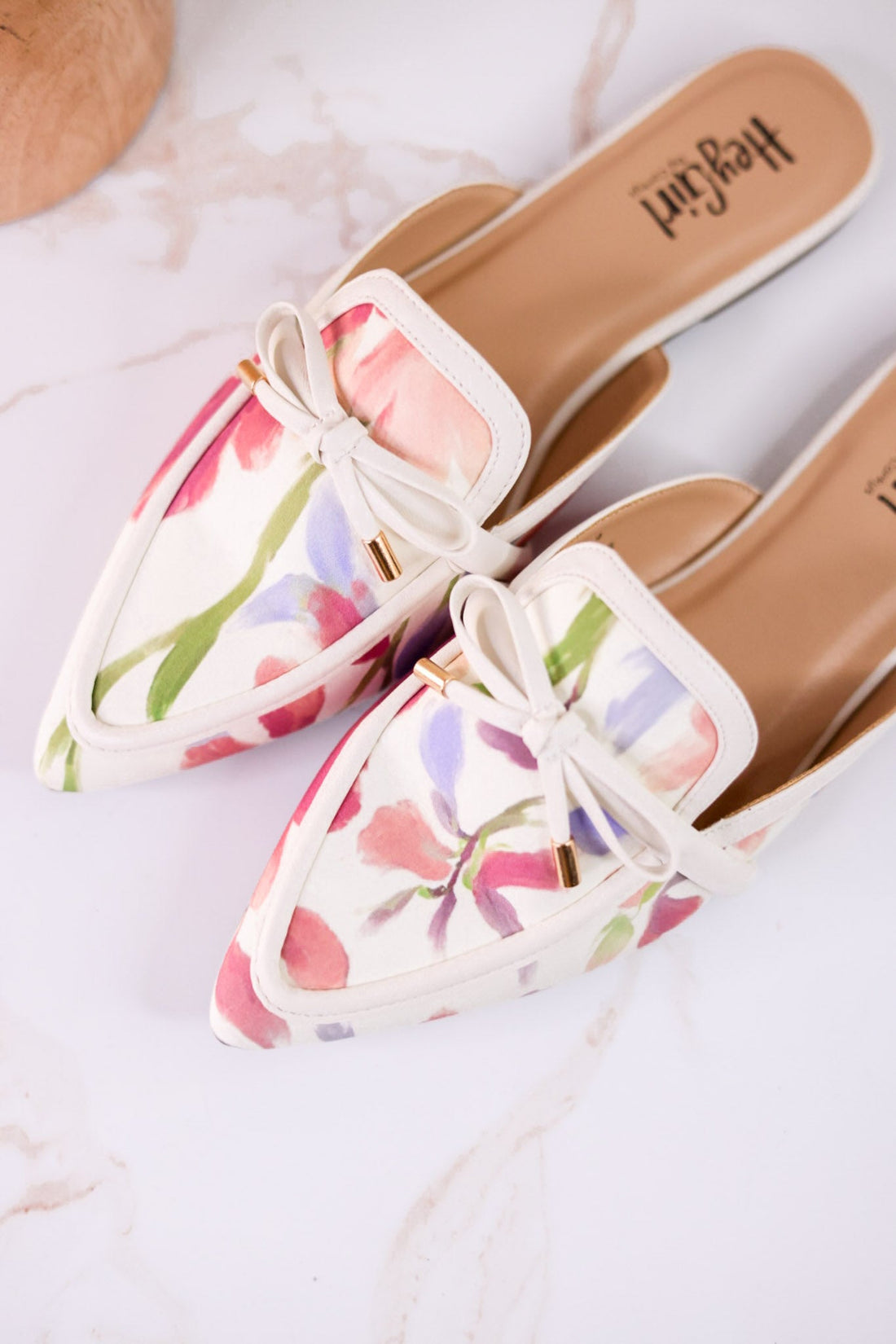 Tip Included Floral Pointed Toe Mules - Whiskey Skies - CORKYS FOOTWEAR