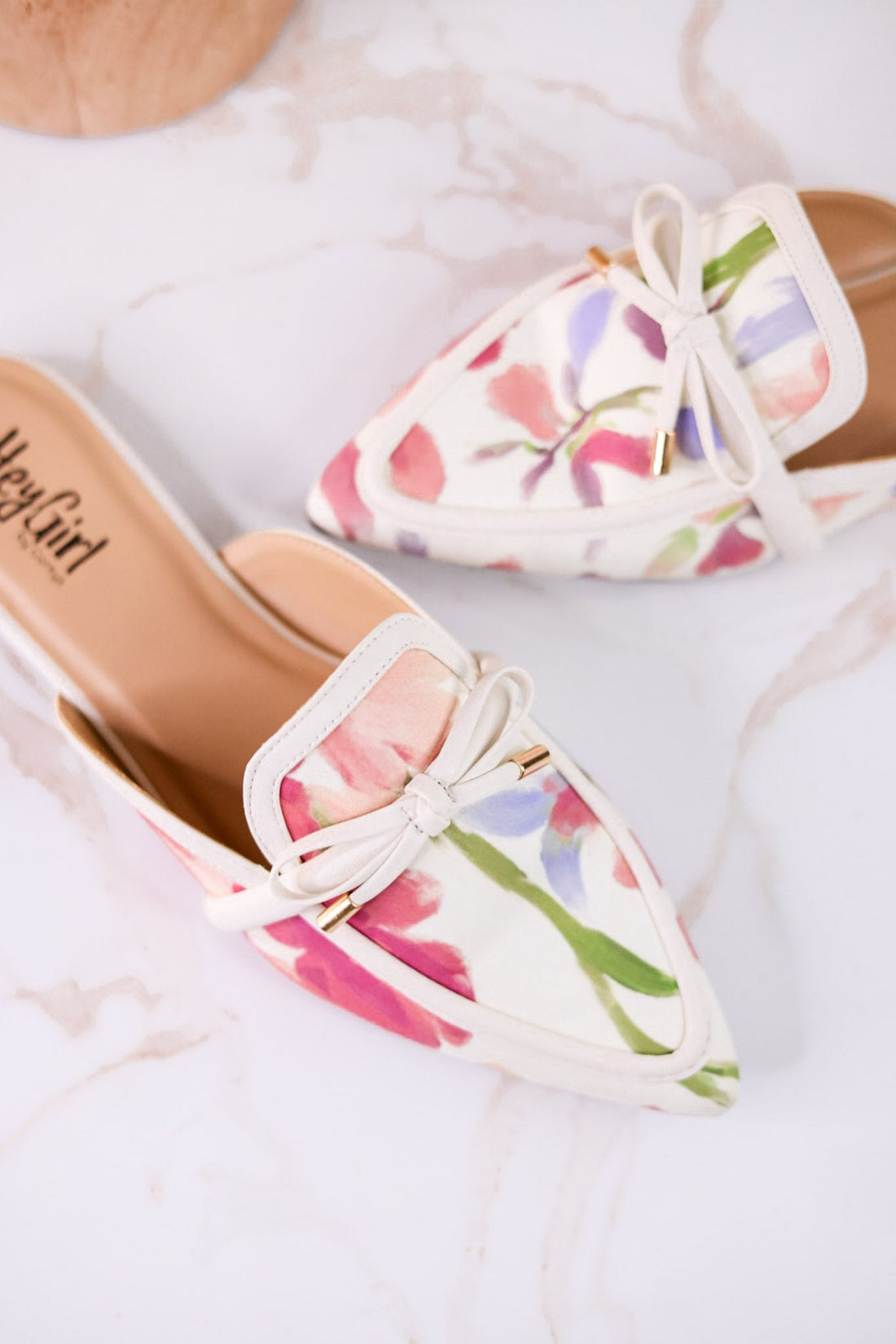 Tip Included Floral Pointed Toe Mules - Whiskey Skies - CORKYS FOOTWEAR