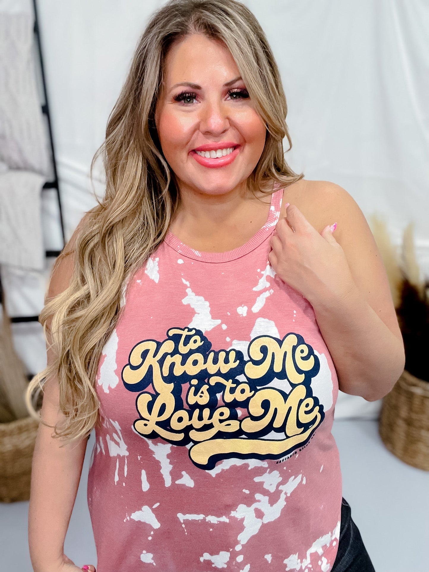 To Know Me is to Love Me Bomba Graphic Tank Top - Whiskey Skies - SOUTHERN BLISS COMPANY