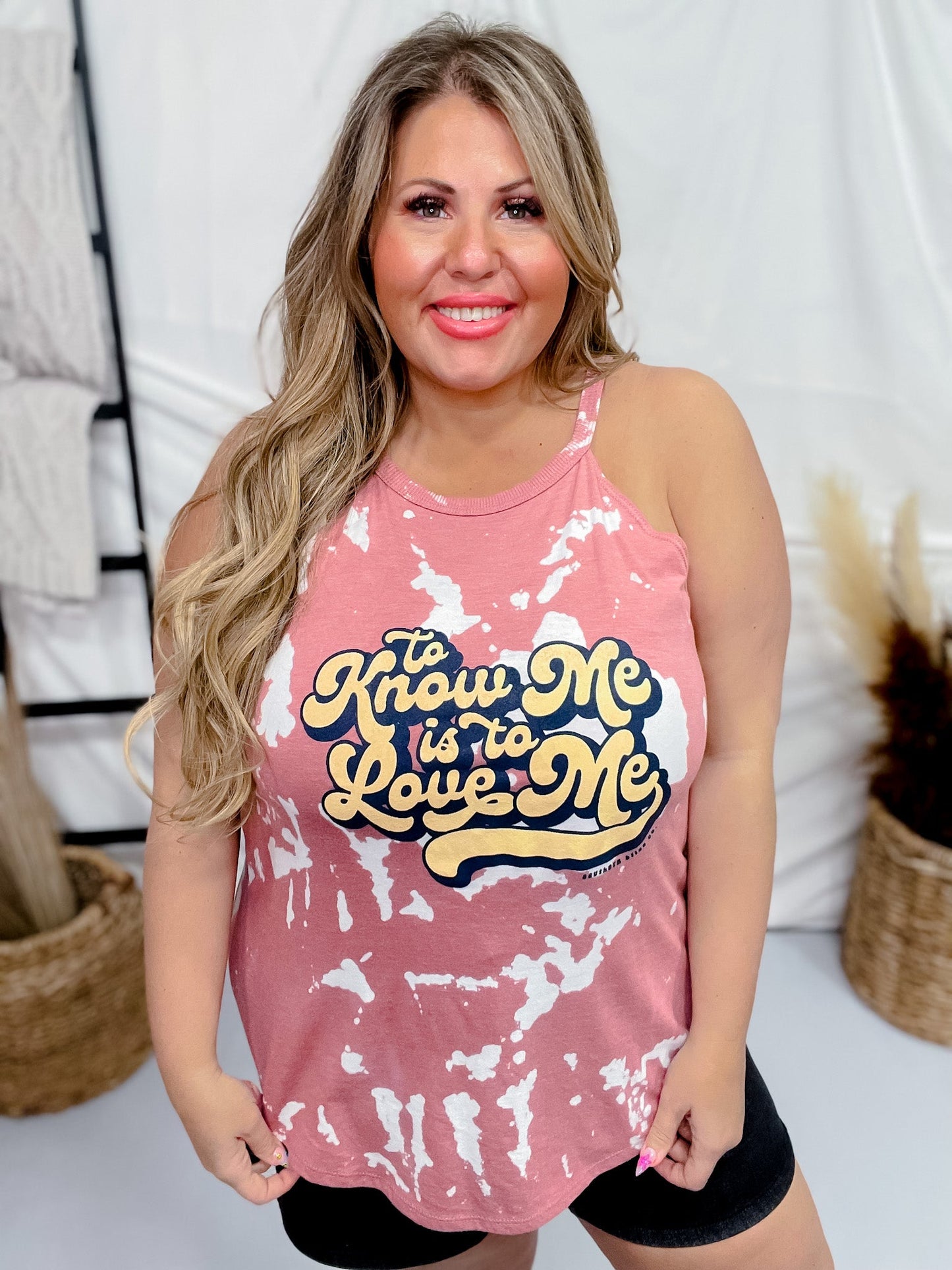 To Know Me is to Love Me Bomba Graphic Tank Top - Whiskey Skies - SOUTHERN BLISS COMPANY