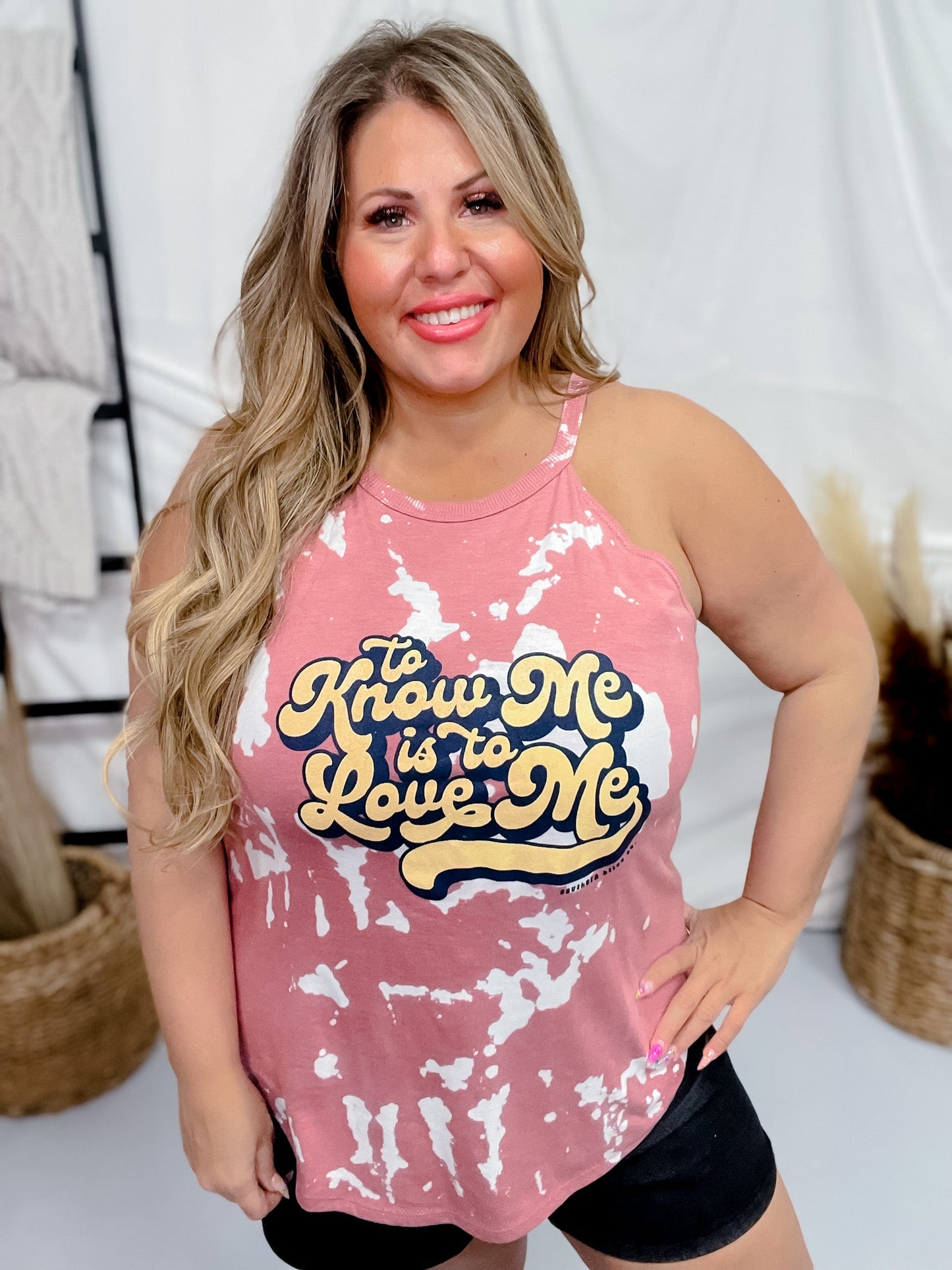 To Know Me is to Love Me Bomba Graphic Tank Top - Whiskey Skies - SOUTHERN BLISS COMPANY