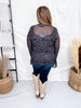 Tooled In Black Mesh Top With Flounce Sleeves - Whiskey Skies - STERLING KREEK