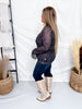 Tooled In Black Mesh Top With Flounce Sleeves - Whiskey Skies - STERLING KREEK