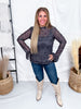 Tooled In Black Mesh Top With Flounce Sleeves - Whiskey Skies - STERLING KREEK