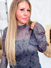 Tooled In Black Mesh Top With Flounce Sleeves - Whiskey Skies - STERLING KREEK
