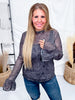 Tooled In Black Mesh Top With Flounce Sleeves - Whiskey Skies - STERLING KREEK