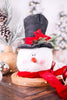 Top Hat And Cardinal Tree Topper Snowman Head - Whiskey Skies - WT COLLECTION