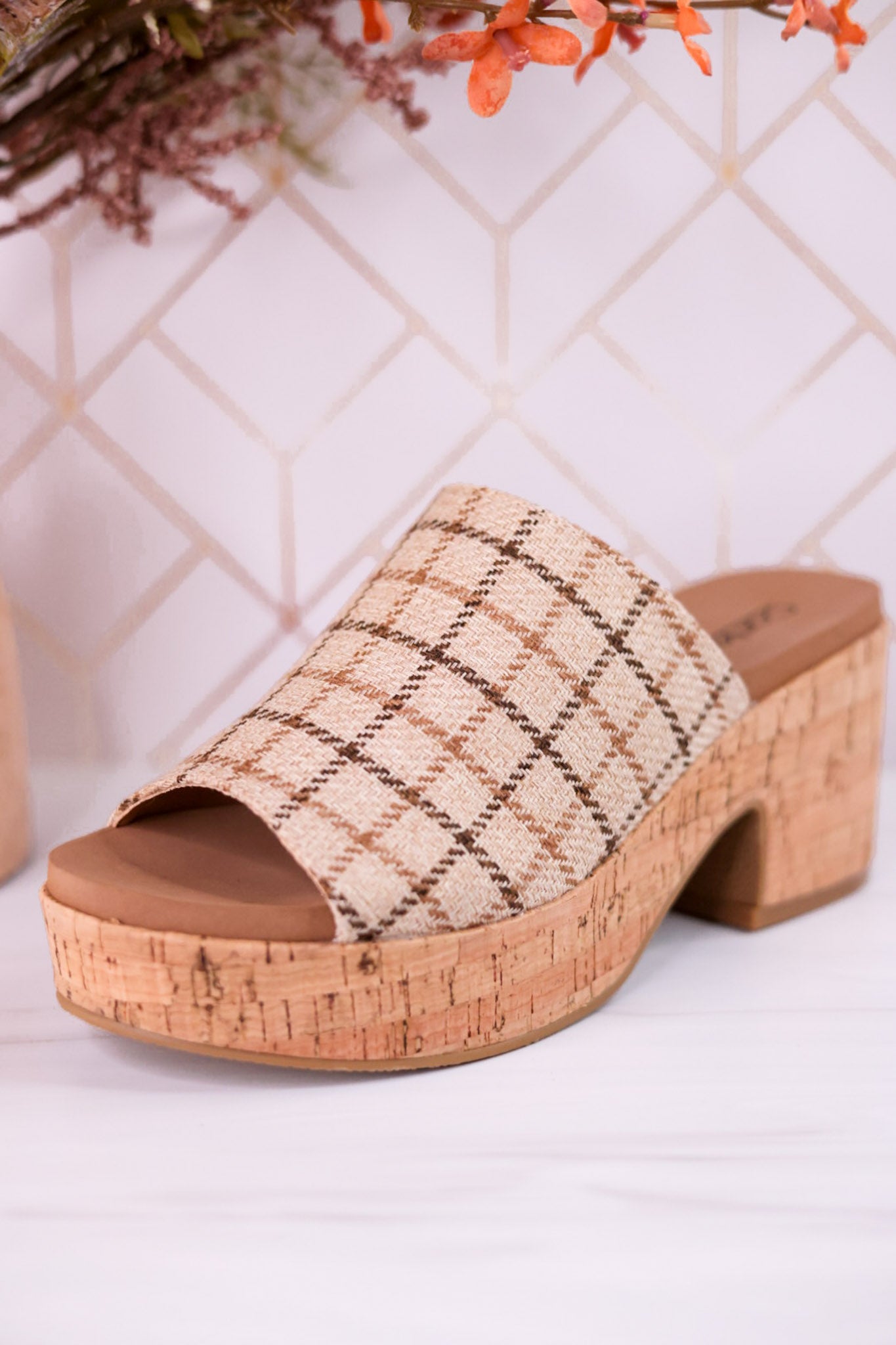 Totally Buggin Camel Plaid Clogs - Whiskey Skies - CORKYS FOOTWEAR