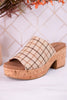 Totally Buggin Camel Plaid Clogs - Whiskey Skies - CORKYS FOOTWEAR