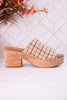 Totally Buggin Camel Plaid Clogs - Whiskey Skies - CORKYS FOOTWEAR