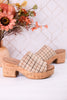 Totally Buggin Camel Plaid Clogs - Whiskey Skies - CORKYS FOOTWEAR