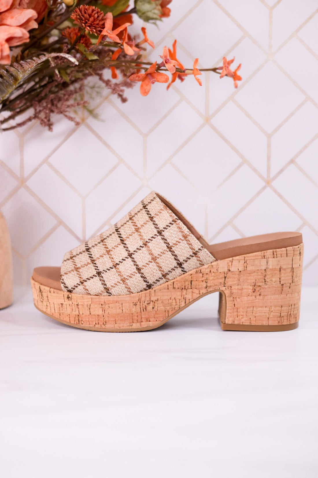 Totally Buggin Camel Plaid Clogs - Whiskey Skies - CORKYS FOOTWEAR