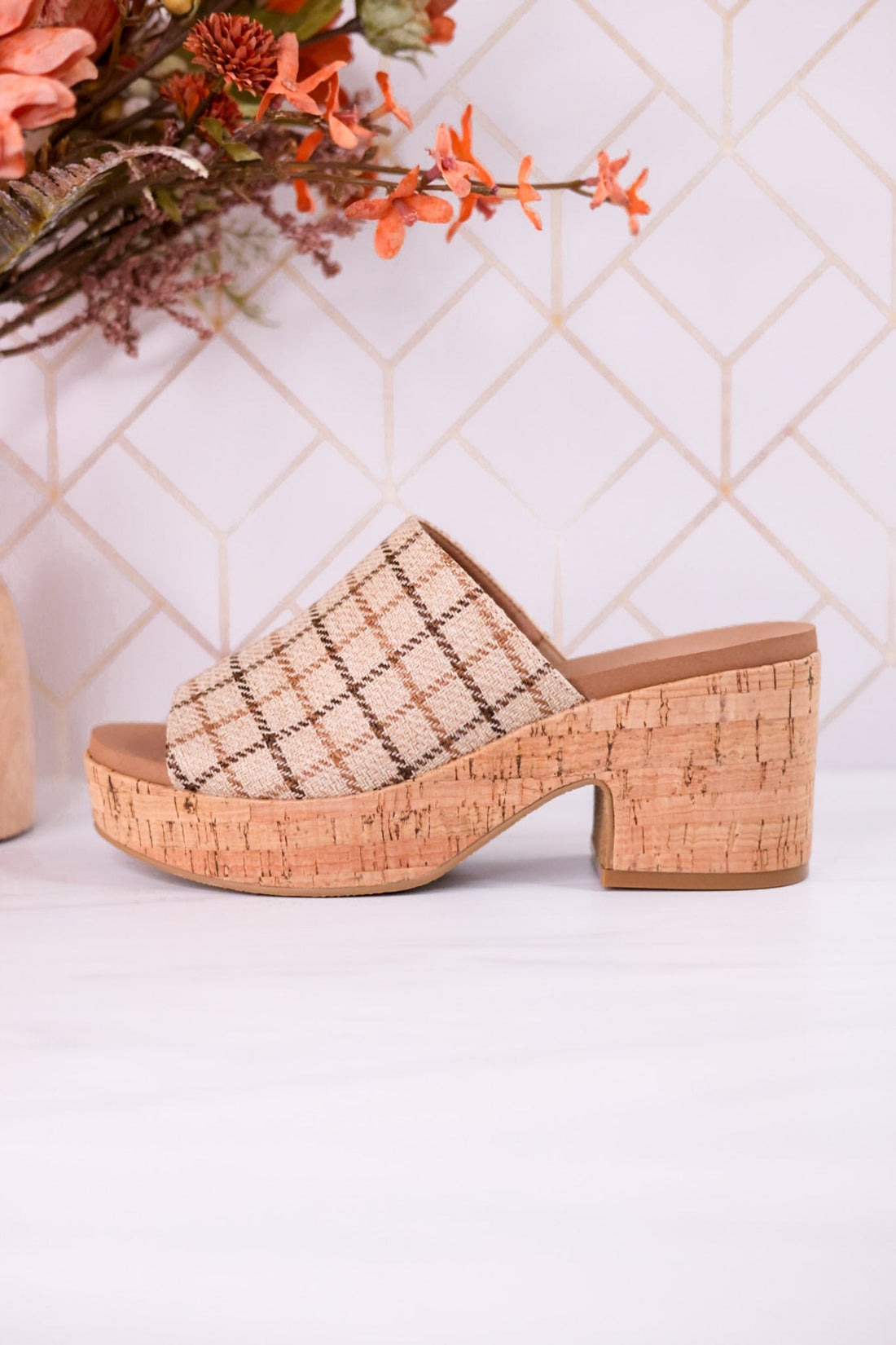 Totally Buggin Camel Plaid Clogs - Whiskey Skies - CORKYS FOOTWEAR