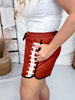 Touchdown Drawstring Everyday Shorts - Whiskey Skies - JESS LEA