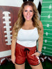 Touchdown Drawstring Everyday Shorts - Whiskey Skies - JESS LEA