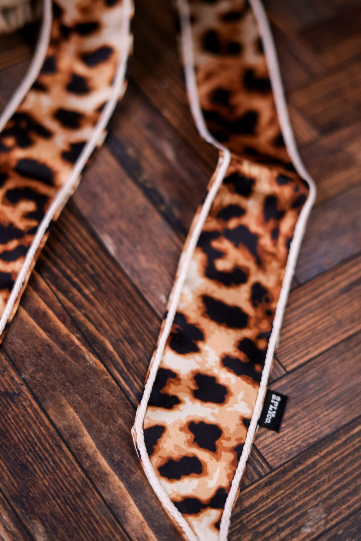 Trail Knot Leopard Print Twilly - Whiskey Skies - 2 FLY CO.