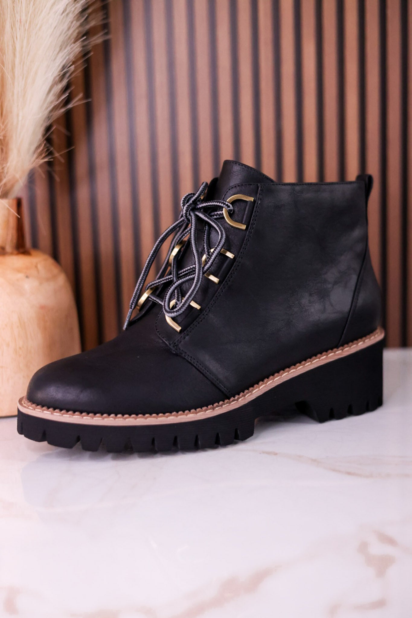 Trail Ride Black Lace Up Boots - Whiskey Skies - CORKYS FOOTWEAR