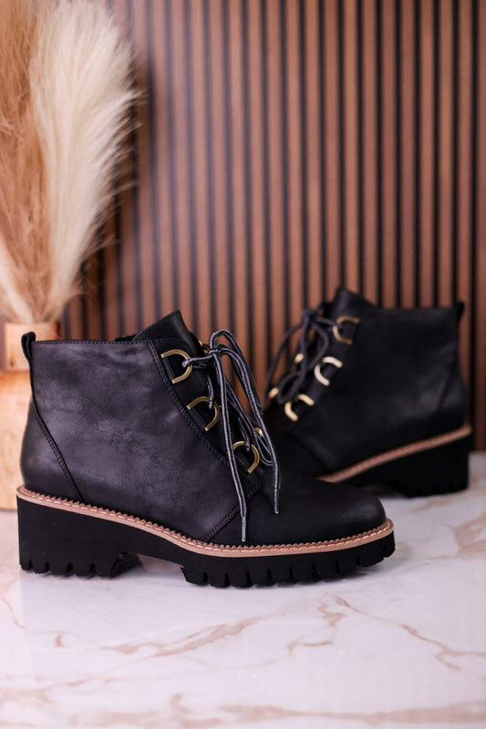 Trail Ride Black Lace Up Boots - Whiskey Skies - CORKYS FOOTWEAR
