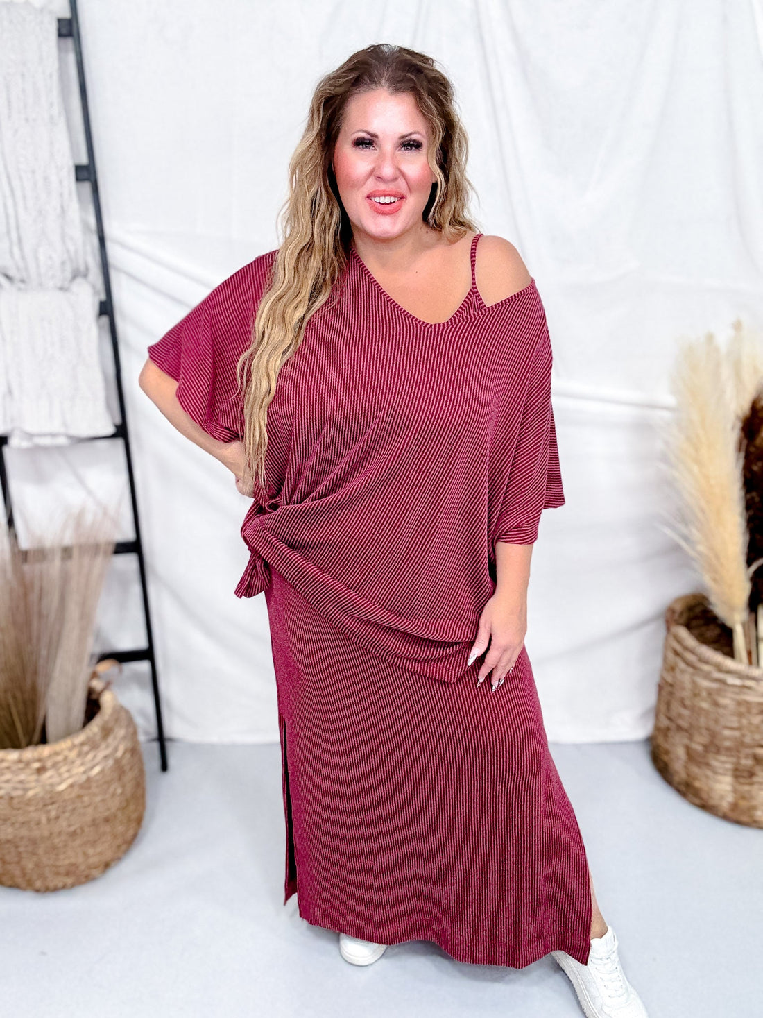Travel Two Piece Ribbed Material Set (8 Colors) - Whiskey Skies - DEAR SCARLETT