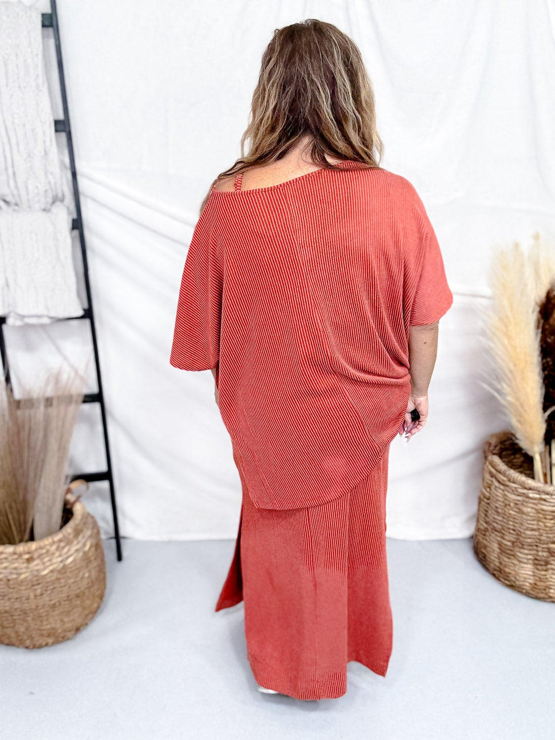 Travel Two Piece Ribbed Material Set (8 Colors) - Whiskey Skies - DEAR SCARLETT