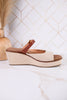 Treat Yourself Bourbon Tweed Peep Toe Wedges - Whiskey Skies - CORKYS FOOTWEAR