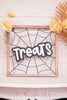 "Treats" Spiderweb Sign with Wooden Frame - Whiskey Skies - ADAMS & CO