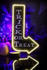 Trick or Treat Hanging Sign With Neon Outline - Whiskey Skies - SPECIAL T IMPORTS INC