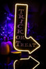 Trick or Treat Hanging Sign With Neon Outline - Whiskey Skies - SPECIAL T IMPORTS INC