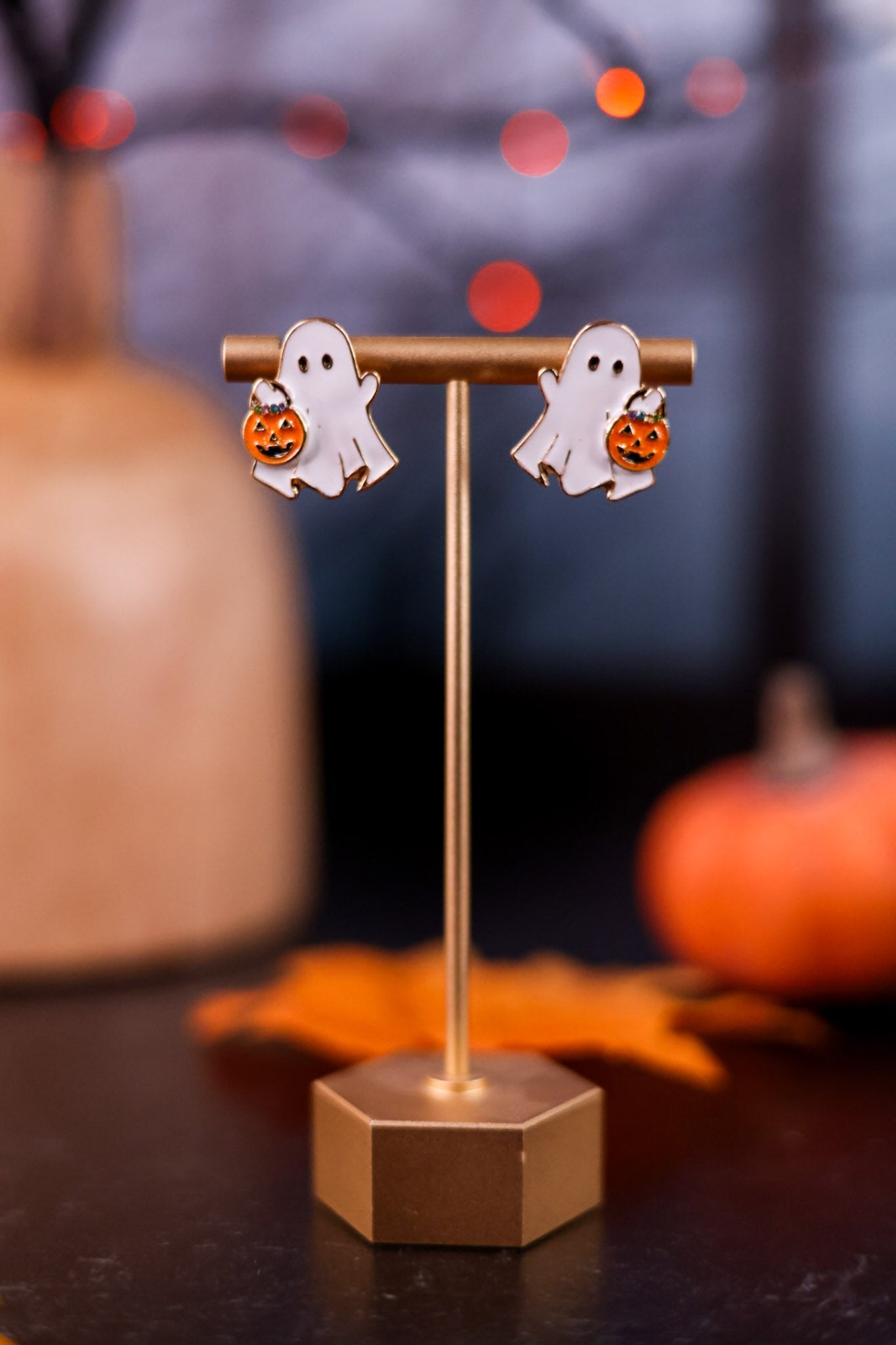 Trick-Or-Treating Ghost Earrings - Whiskey Skies - PERIWINKLE BY BARLOW