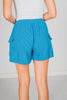 Tropical Blue Pull - On Corded Cargo Shorts - Whiskey Skies - BLUMIN