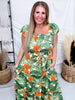 Tropical Dream Maxi Dress With Cap Sleeves And Tie Waist - Whiskey Skies - ODDI