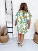Tropical Leaf Print Short Sleeve Top & Shorts Set - Whiskey Skies - ODDI