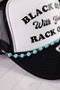 Trucker Hat Chain With Turquoise Beads - Whiskey Skies - VIBES HAT COMPANY