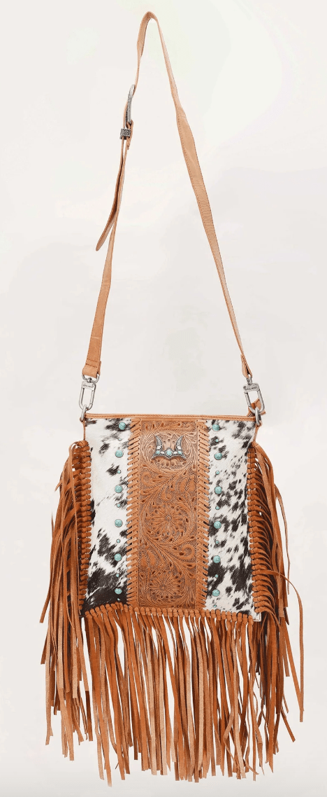 Tucson Cowhide Tassel Bag - Whiskey Skies - LOYAL WEST