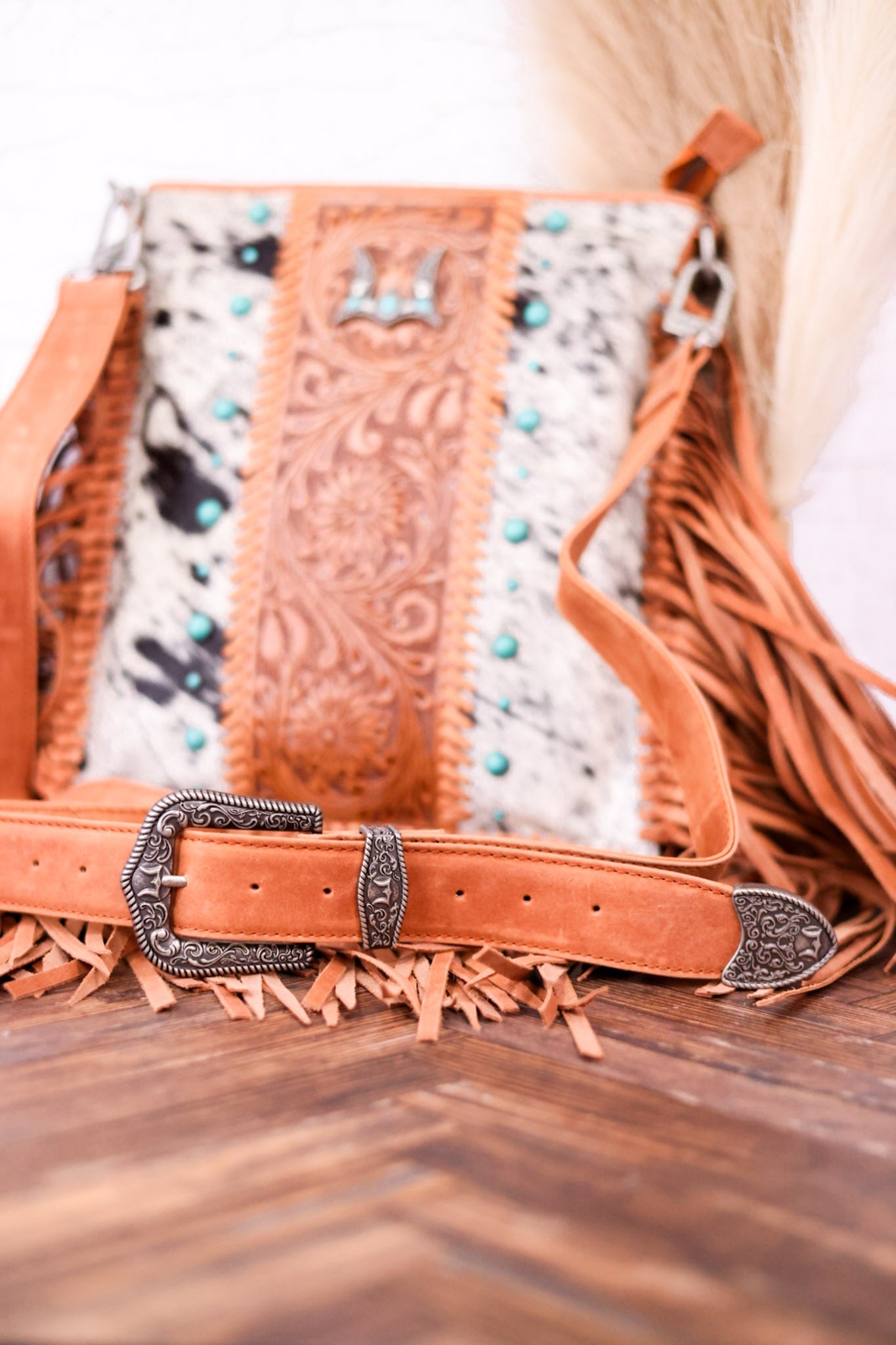 Tucson Cowhide Tassel Bag - Whiskey Skies - LOYAL WEST