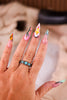 Turquoise 3 Stone Western Simple Stretch Ring - Whiskey Skies - BOHO RANCH SHOP