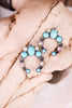 Turquoise And Iridescent Stone Squash Blossom Drop Earrings - Whiskey Skies - BOHO RANCH SHOP