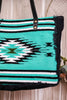 Turquoise Aztec Print Tote - Whiskey Skies - MYRA BAGS
