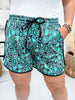 Turquoise Charm Long Length Drawstring Shorts - Whiskey Skies - STERLING KREEK