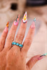Turquoise Eternity Western Simple Stretch Ring - Whiskey Skies - BOHO RANCH SHOP