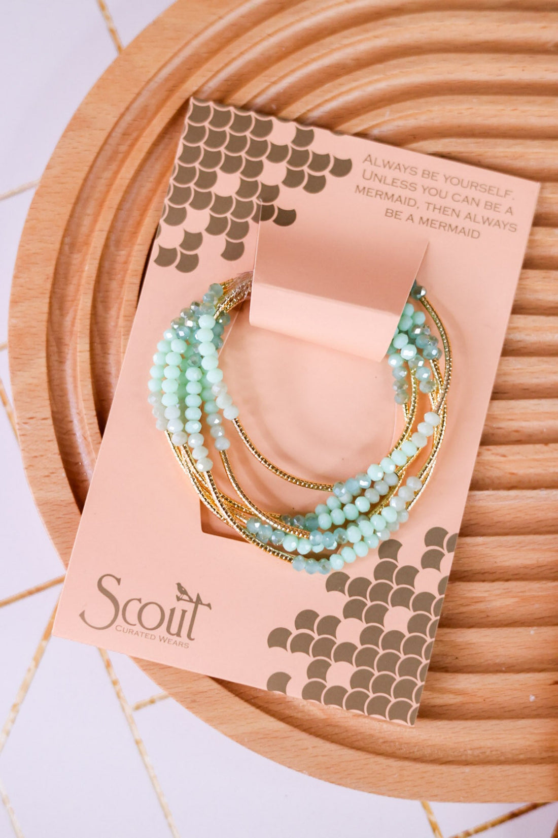 Turquoise & Gold Wrap Bracelet Necklace Combo - Whiskey Skies - SCOUT CURATED WEARS