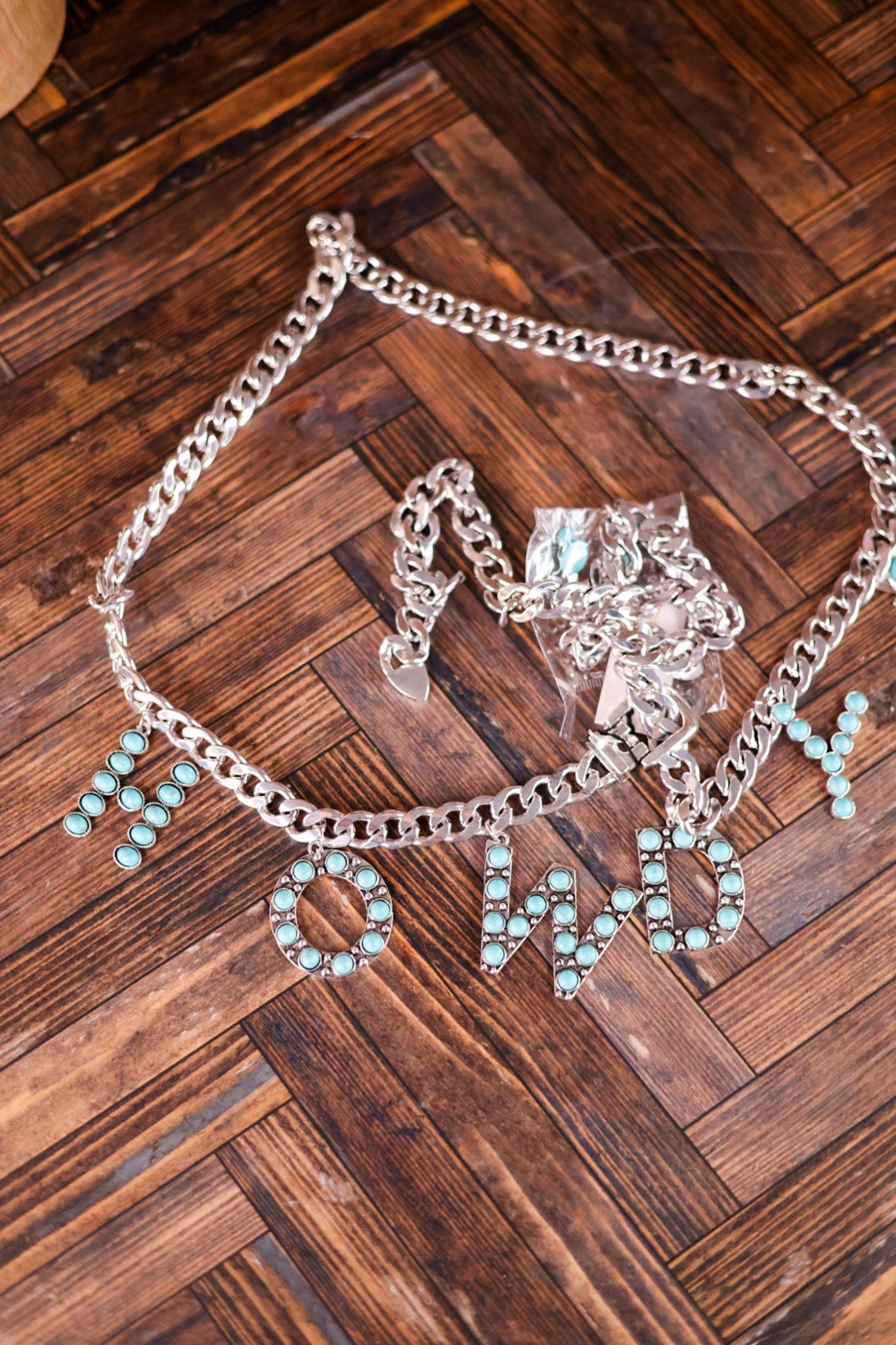 Turquoise "Howdy" Belt - Whiskey Skies - SOUTHERN GRACE