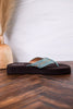 Turquoise Overboard Flip Flops With Embroidered Faux Leather Straps - Whiskey Skies - CORKYS FOOTWEAR