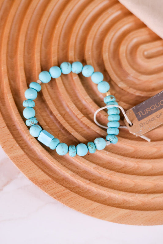 Turquoise Stone Stacking Bracelet - Whiskey Skies - SCOUT CURATED WEARS