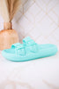 Turquoise Waterproof Cushioned Slides - Whiskey Skies - SPRING FOOTWEAR