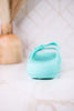 Turquoise Waterproof Cushioned Slides - Whiskey Skies - SPRING FOOTWEAR